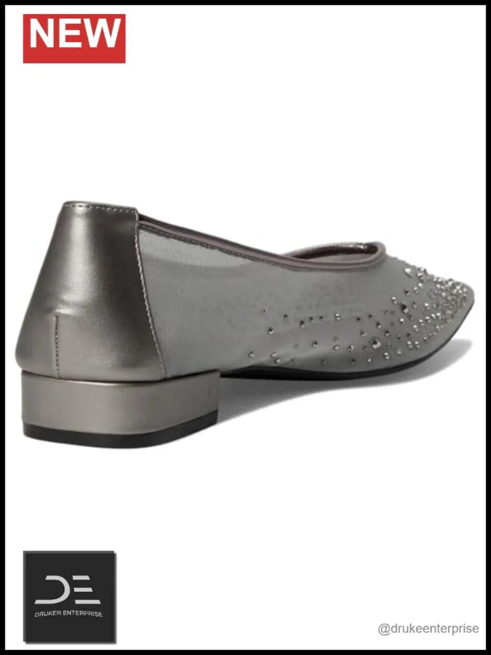 Anne Klein Rhinestone Mesh Slip-On Pointed Toe Block Heels